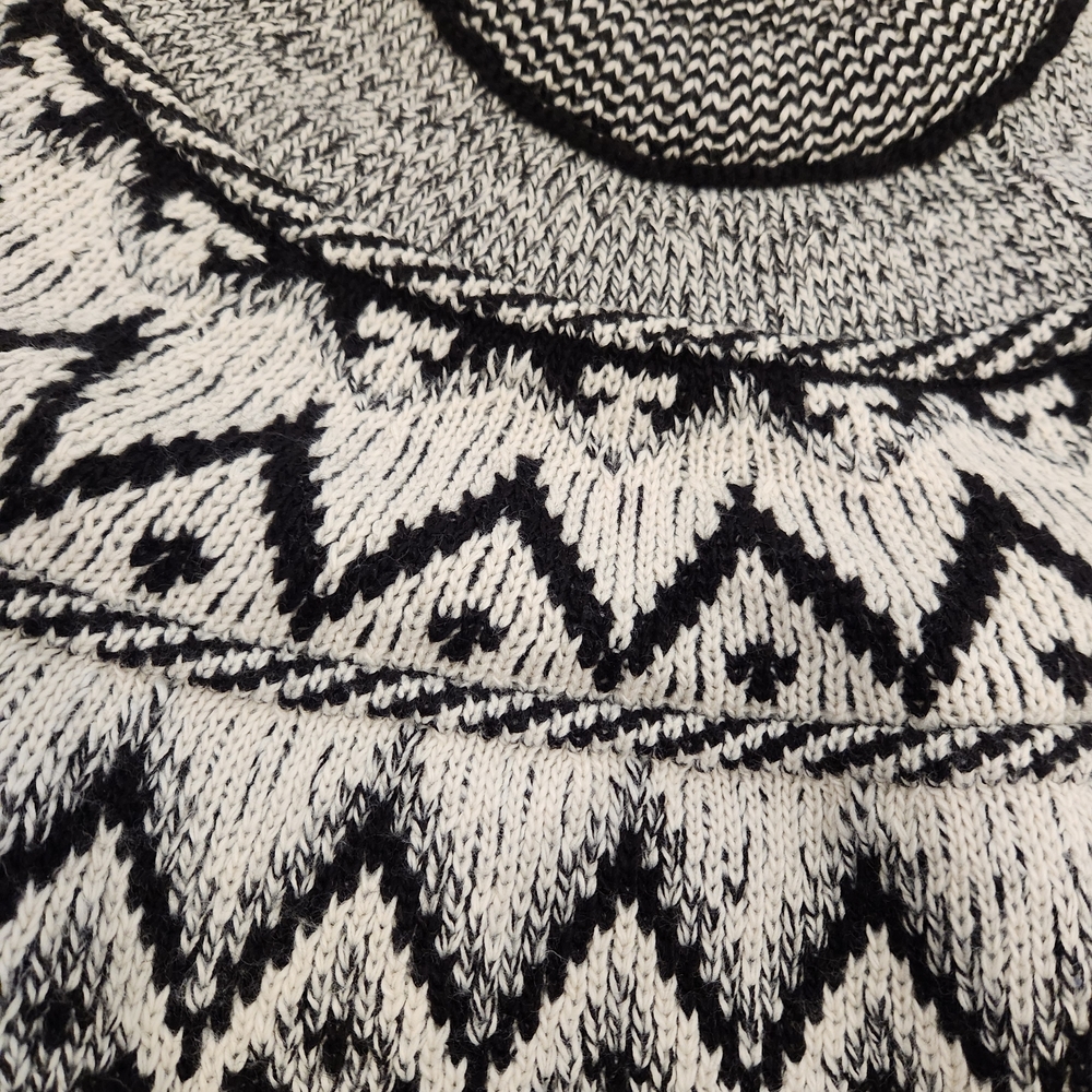 Buffalo David Bitton Black and Cream Cowl Neck Sweater - Picture 3 of 4